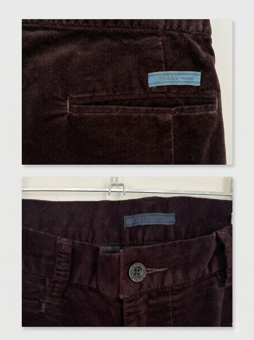 Prada Milano Vintage Archive Ultra Rare Indigo-Dyed Pinwale Corduroy Trousers - Picture 4 of 7